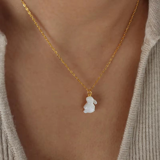 Fashion Temperament Joker Chain Necklace New Korea Exquisite Simple Rabbit Pendant Necklace Women'S Jewelry