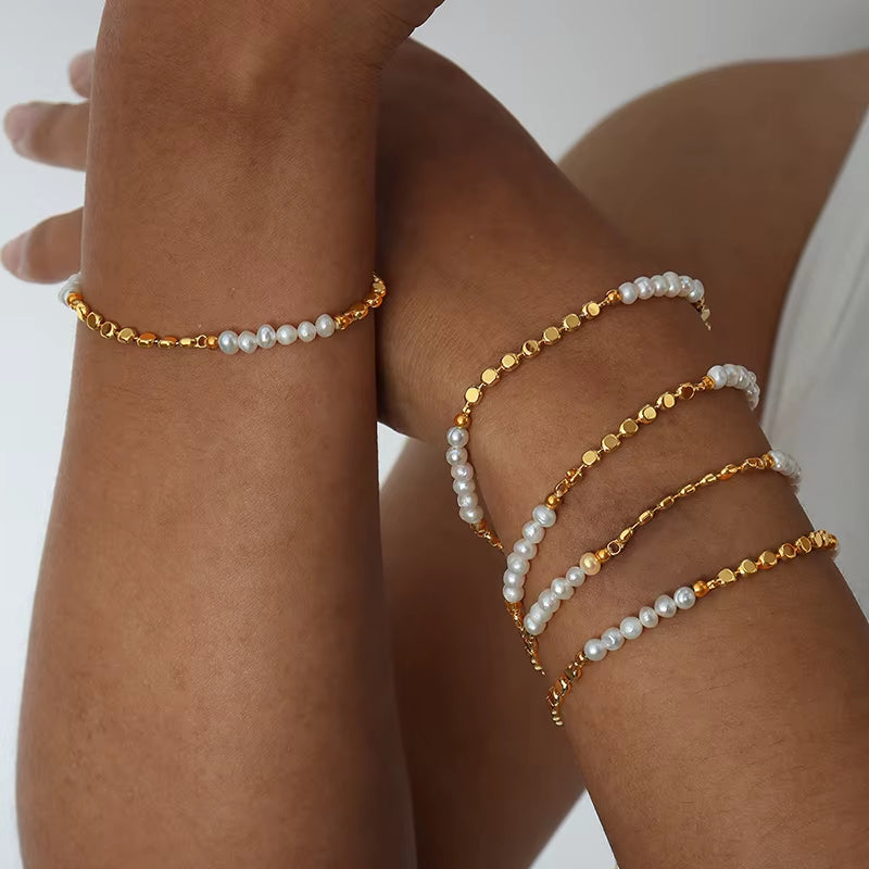 Adjustable Bracelet Wedding White Natural Freshwater Pearl Bracelets for Women Cuff Bangles Wrap Anniversary
