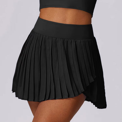 Yoga Pleated Pocket Skirts Breathable High Waist Skorts Golf Tennis Skirt for Women Runing Fitness Workout Gym Skirt Sportwear
