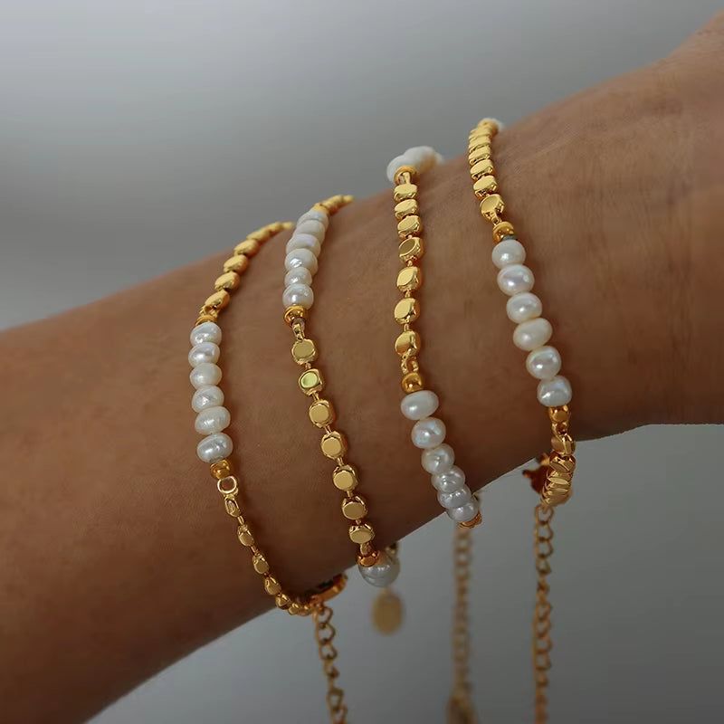 Adjustable Bracelet Wedding White Natural Freshwater Pearl Bracelets for Women Cuff Bangles Wrap Anniversary